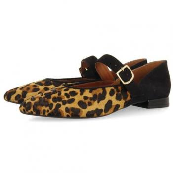Bailarinas Merceditas de Mujer Gioseppo con Plantilla Acolchada Estampado Leopardo