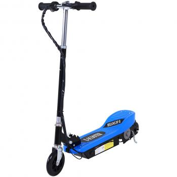 HomCom Scooter Eléctrico Plegable para Niños +7 Años Manillar Ajustable Carga 50kg 78x37x89-95cm Diseño Moderno Azul