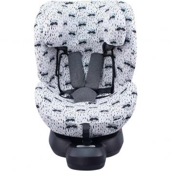 Funda para silla de coche Jyoko Be Cool Júpiter - Algodón, Protección Hipoalergénica, compatible con Be Cool Jupiter, diseño Racoon Town