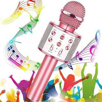 Micrófono Karaoke Bluetooth, Buty Microfono Inalámbrico Karaoke Portátil Niños Altavoces Microfono para Niños Cantar, Función de Eco, Compatible con Android/iOS o Teléfono Inteligente