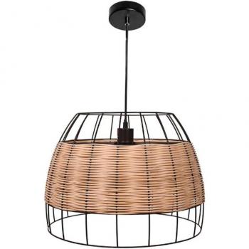 Lámpara de Techo Sotero 60W Colgante Mimbre Marrón/Natural Ø42x181,5 Cm