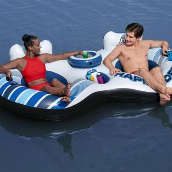 Flotador Inflable para 2 Personas Hydro Force Rapid Rider II con Respaldo y Portavasos - Bestway