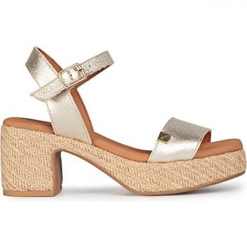 SANDALIAS DE TACÓN DE MUJER POPA BELICHE LAMINADO ORO