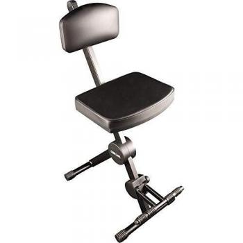 Sgabello Regulable Quik Lok DX749 con Respaldo y Reposapiés para Músicos, Color Negro