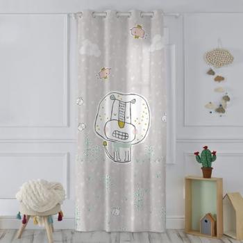 Cortina HappyFriday Best Buddies Multicolor 140x265 cm - 100% Algodón - Calidad 150 TC - Fabricada en España