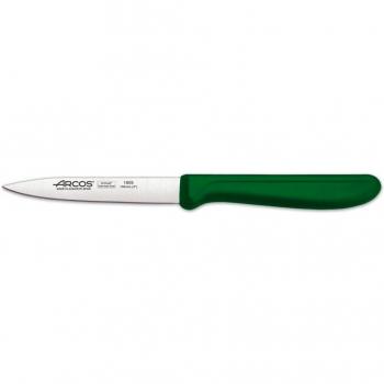 Arcos Serie Genova, Cuchillo Mondador, Hoja de Acero Inoxidable de 100 mm, Mango de Polipropileno Color Verde