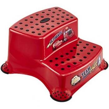 Keeeper Igor Cars-Taburete/alzador 2 Niveles para niños a Partir de 3 a 14 años Aprox, función Antideslizante, Rojo, 40 x 37 x 21 cm