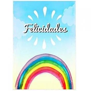 Tarjeta felicidades arco iris 15x23 cm