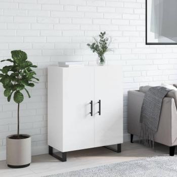 Aparador de madera de ingeniería 69,5x34x90 cm, Mueble de Almacenaje de Salón, Buffet para salón, Armario Auxiliar, Armario de Almacenamiento en color blanco brillante