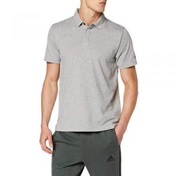 adidas Mh Plain Camiseta Polo, Hombre, Medium Grey Heather, M
