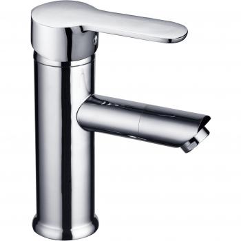 DP Grifería - Grifo monomando de lavabo, color plateado, serie Roble
