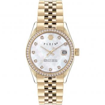 Philipp Plein Superlative Date 34mm Women's Gold Stainless Steel Quartz Watch