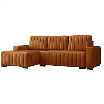Sofá rinconero Columbus 154, Manila 31, función de descanso, caja de ropa de cama, 240x140x85cm