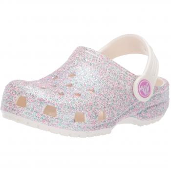 Crocs Classic Glitter Clog K, Zuecos Unisex Niños, Blanco