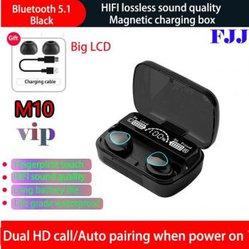 Auriculares TWS Inalámbricos Bluetooth 5.1 con Caja de Carga de 3500mAh, Estéreo 9D, Deportivos y Resistentes al Agua con Micrófono