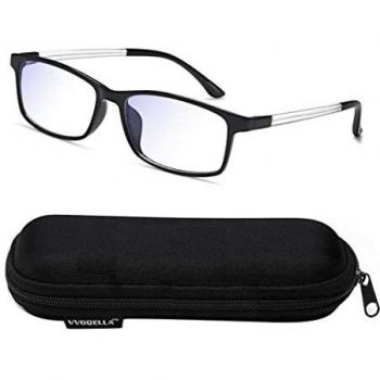 VVDQELLA Gafas Presbicia Hombre/Mujere Montura en TR90 Lentes Premium y Rectangular Anti Luz Azul Contra UV Gafas Lectura 1.75 para PC, Smartphone, TV, Ligeras y Durable