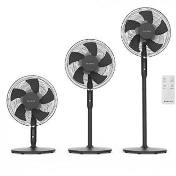 Newlux Smart W1050 Ventilador de Pie 3 en 1 50W Negro, Mando a Distancia, 10 Aspas de ø40cm, 3 Velocidades, Temporizador de 18 horas, Osc