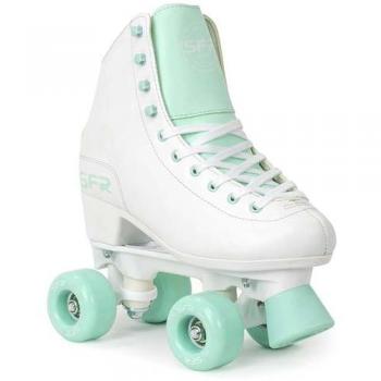 SFR Quad Figure Patines 4 Ruedas Blanco-Verde para Patinaje Infantil y Juventud Unisex, Talla 37