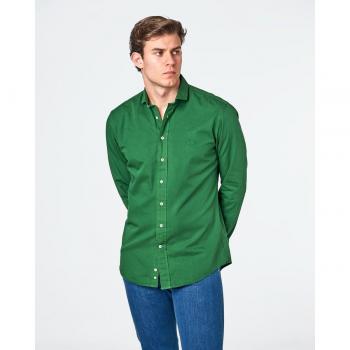 CAMISA DE HOMBRE GABARDINA SLIM CUELLO CUTAWAY LISO VERDE