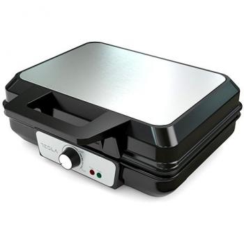 Gofrera Tesla WM200BX - 1000 W, acero inoxidable, con termostato