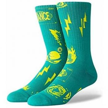 Stance Cráter de Meteorito Calcetines Crew en Verde Azulado - Verde Azulado, M