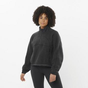 Forro Polar Salomon Chroma Crop Half Zip Mujer Negro