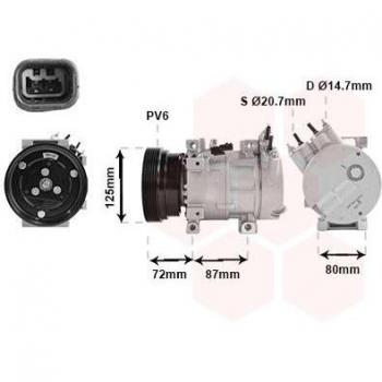 Compresor de aire acondicionado VAN WEZEL 1300K429