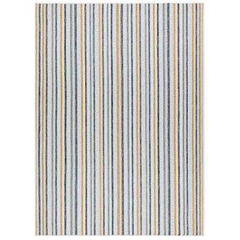 Alfombra de sisal Cooper Rayas Etno 22237 Crudo/Marino 80x150 cm