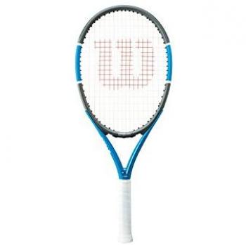 Wilson Triad Three TNS FRM W/O Raqueta de Tenis, Unisex Adulto, Blanco/Gris / Azul