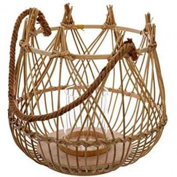 Linterna de exterior canasta de bambú H.31 cm Atmosphera