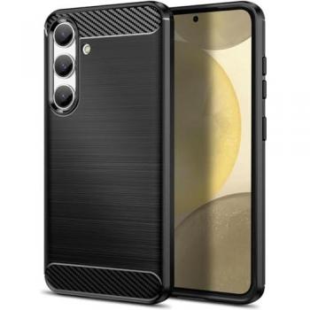 Funda Gel TPU Tipo Carbon Negra Compatible con Samsung Galaxy S24 5G