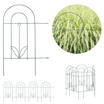 Paneles de Valla Jardín Verde Metálica, 10 Piezas, 62 x 488 cm c/u, Reja Decorativa para Huerto y Césped