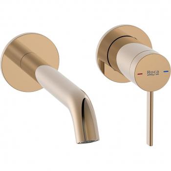 Grifo monomando empotrable para lavabo Ona Roca Color: Oro rosado