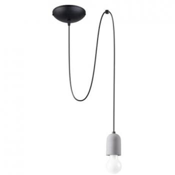 Lámpara colgante Sollux Neso 1 - Diseño moderno minimalista - 1 fuente de luz E27 - Bombillas no incluidas - Dimensiones: 40x14x190 cm