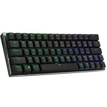 Cooler Master SK622 Teclado Inalámbrico Gaming, Layout Compacto 60%, Switches Mecánicos Perfil Bajo, Retroiluminación RGB per-Key, Conexión Alámbrica, Bluetooth, Negro