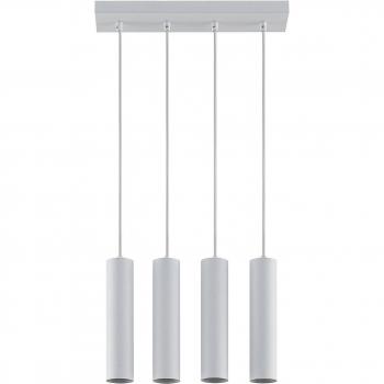 Lámpara colgante Neliyah moderna, redonda, blanca de metal con 4 luces GU10 para salón y comedor