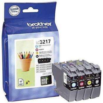 Brother Tinta LC3217VAL Pack 4 Cart, Negro, Estándar