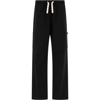 Palm Angels Men's Monogram Trousers in Black, Size 48, PMCA157R24FAB0011010