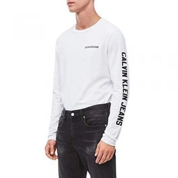 Calvin Klein Jeans T-Shirt Manga Larga Hombre Medium Blanco