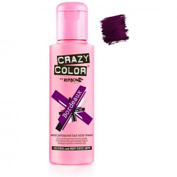 Crazy Color Semi-Permanent Hair Dye No. 51 Bordeaux 100ml Intense Fantasy Colors Non-Ammonia Cream Formula