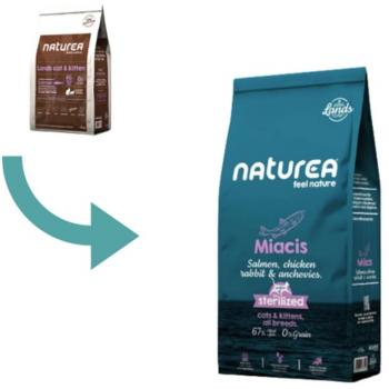 Naturea Lands Miacis Salmón con Pollo, Conejo y Anchoas 0.35 KG pienso para gatos