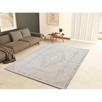 Alfombra Étnica Beige con Relieve para Interior - ATTICGO Element 9166, Tamaños: 77x150 cm, 134x200 cm, 154x230 cm