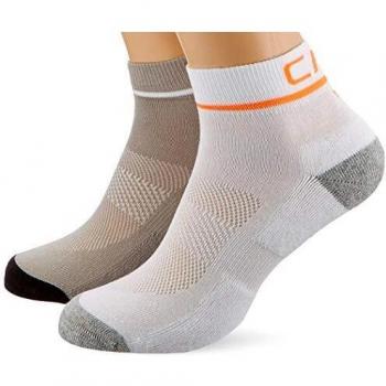 CMP - Calcetines de algodón para hombre, todo el año, Bipack de algodón para correr., Hombre, color Bianco-Grey Mel., tamaño 46-48