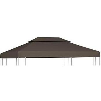 vidaXL 2-Tier Gazebo Top Cover 310 g/m² 4x3 m Taupe