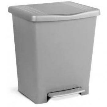 Tatay Cubo de Pedal Millenium, 23L de Capacidad, Pedal Retráctil, de Polipropileno, Libre de BPA, Bolsa Basura 30L. Color Gris. Medidas 33.5 x 30 x 39cm