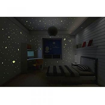 Pack de Pegatinas Decorativas Verde Flor Luna + 150 Estrellas y Planetas