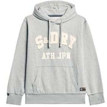 Sudadera con Capucha Vintage Athletic Superdry Gris Claro para Hombre - Talla L, Casual, Algodón