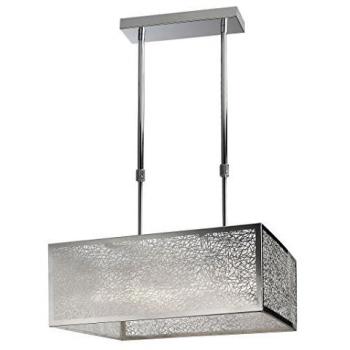 Lámpara de Techo Cuadrada Estilo Japonés 4 Luces Cristal Record