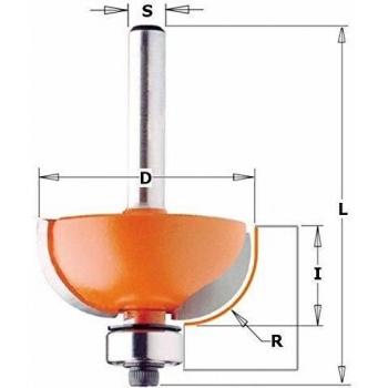 Fresa Convexa CMT con Cojín de Carburo, S=8mm, D=22.2mm, R=4.8mm