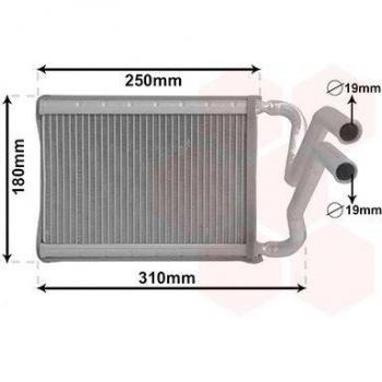Radiador de calefacción VAN WEZEL 82006437, tipo: calefactor, características: diseño compacto, eficiente en la distribución del calor, fácil instalación, compatible con varios modelos de vehículos